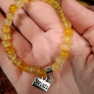 Glass Beaded Bracelet with Charms